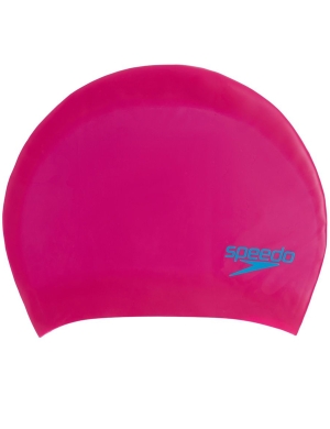 Speedo Junior Long Hair Swim Cap - Cerise Pink